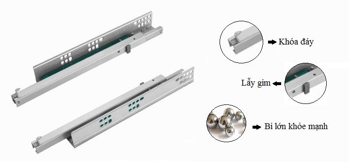 Ray âm giảm chấn 250 mm